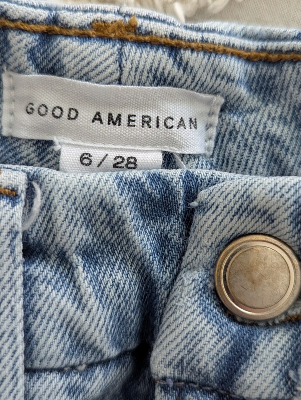 Good American Good Icon Straight Jeans Distressed Size 6 / 28 - Picture 11 of 14